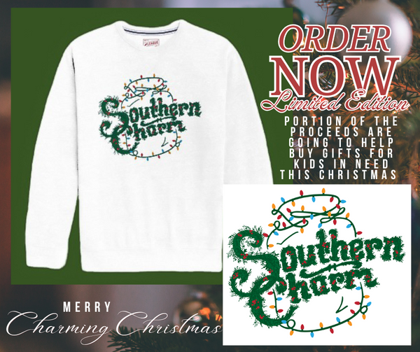 Southern Charm "CHARMING CHRISTMAS 2024 Fundraiser" Soft Tri Blend Unisex Sweatshirt - Heather White *LIMITED EDITION**