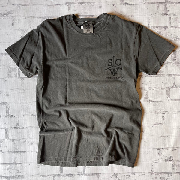 Southern Charm "Cow Boot" Short Sleeve T-shirt - Charcoal - Southern Charm "Shop The Charm"