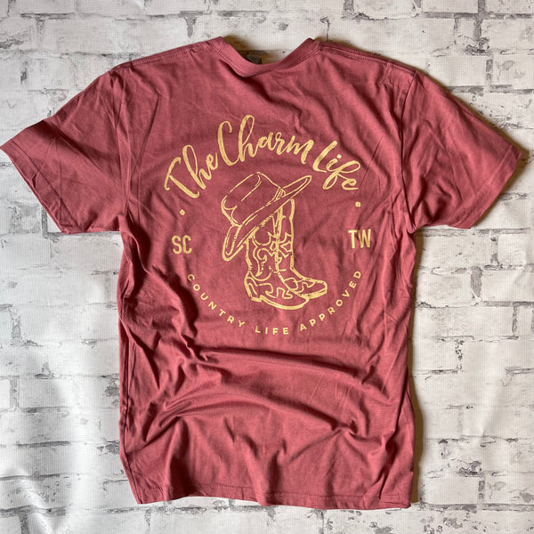 Southern Charm "Charm Life Cowgirl" Short Sleeve T-shirt - Mauve - Southern Charm "Shop The Charm"