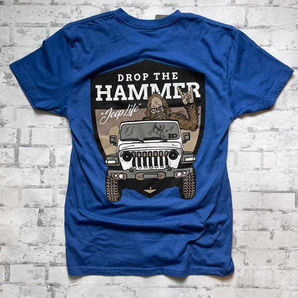 Hammer Down "Sasquatch Jeep Badge" Short Sleeve T-shirt - Royal - Southern Charm "Shop The Charm"