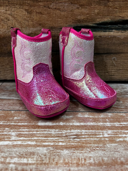 Infant and Childrens “Baby Barbie” Pink Sparkle Cowgirl Boots
