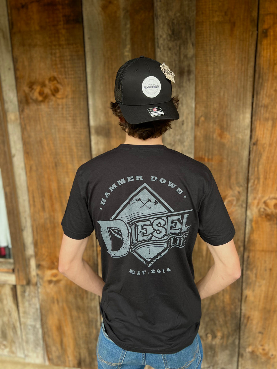Hammer Down "Diesel Is Life" Short Sleeve Tshirt Black Southern