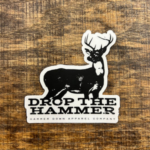 Hammer Down "DTH Deer" Sticker - Black and White