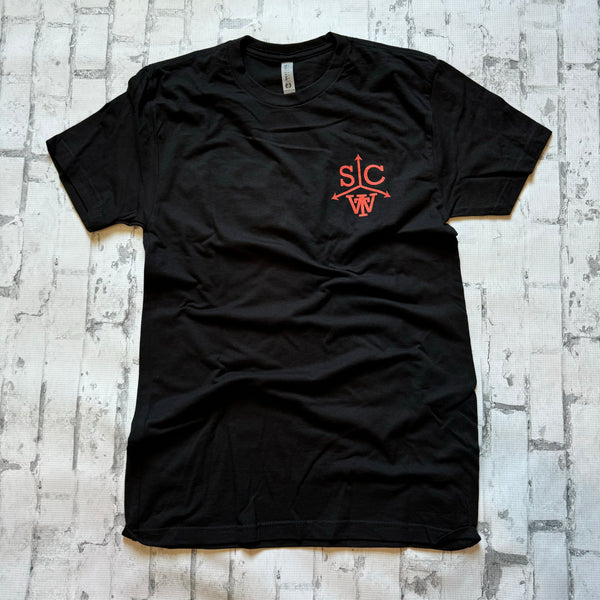 Southern Charm “Hibiscus Script" Short Sleeve T-shirt - Black