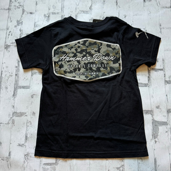 KIDS Hammer Down “Field Camo" Short Sleeve T-shirt - Black (Copy)