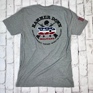 Hammer Down "Military" Short Sleeve T-shirt - Heather Grey