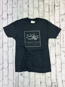 Hammer Down "Etched Elk Frame" Short Sleeve T-shirt - Charcoal - Southern Charm "Shop The Charm"