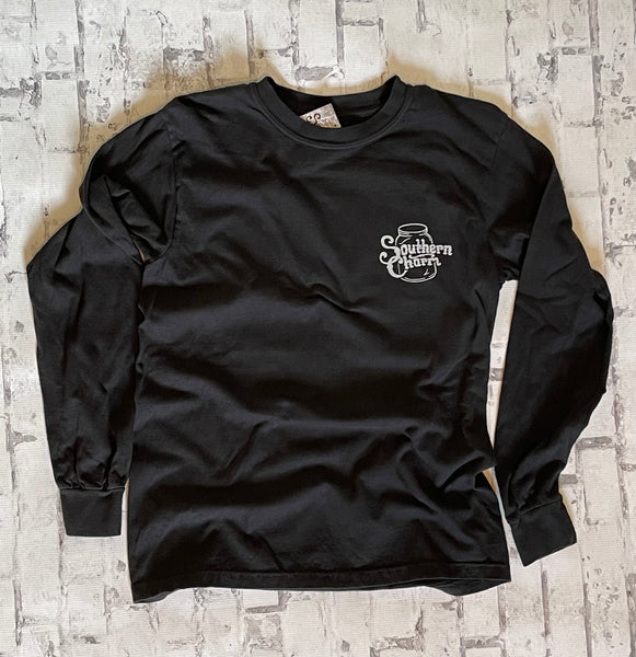 Southern Charm "Original Logo Leopard Circle" Long Sleeve T-shirt - Black - Southern Charm "Shop The Charm"