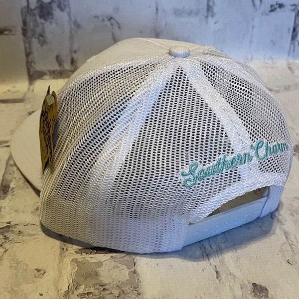 Southern Charm "CHARM" Hat - White with Woven Patch - Southern Charm "Shop The Charm"