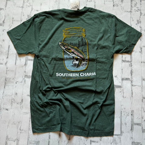 Southern Charm “Trout Jar” Short Sleeve T-shirt - Hunter Green