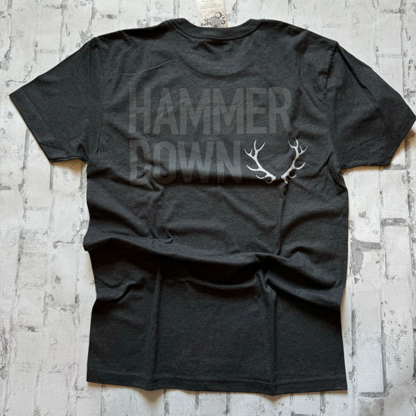 Hammer Down “Antlers” Short Sleeve T-shirt - Solid Graphite