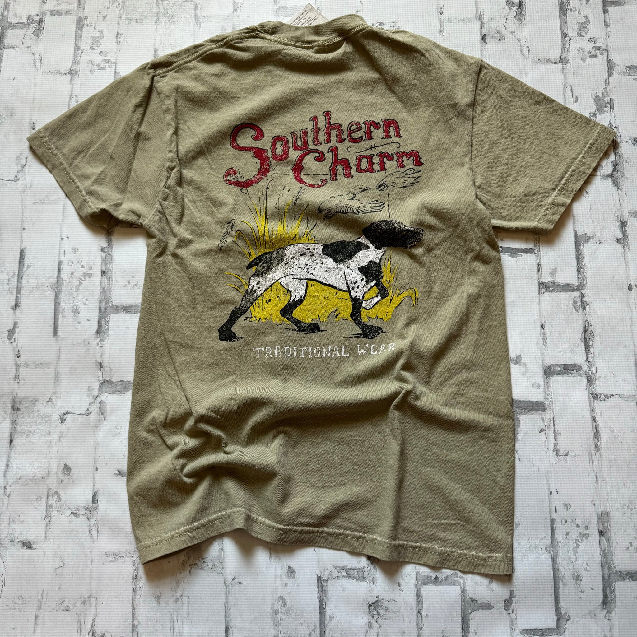 Southern Charm “Duck Dog” Short Sleeve T-shirt - Sage