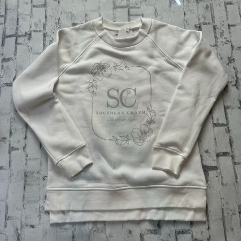 Southern Charm "Flower Square" Hoodie - White