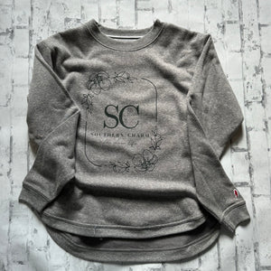 Southern Charm "Flower Square" Hoodie - Grey
