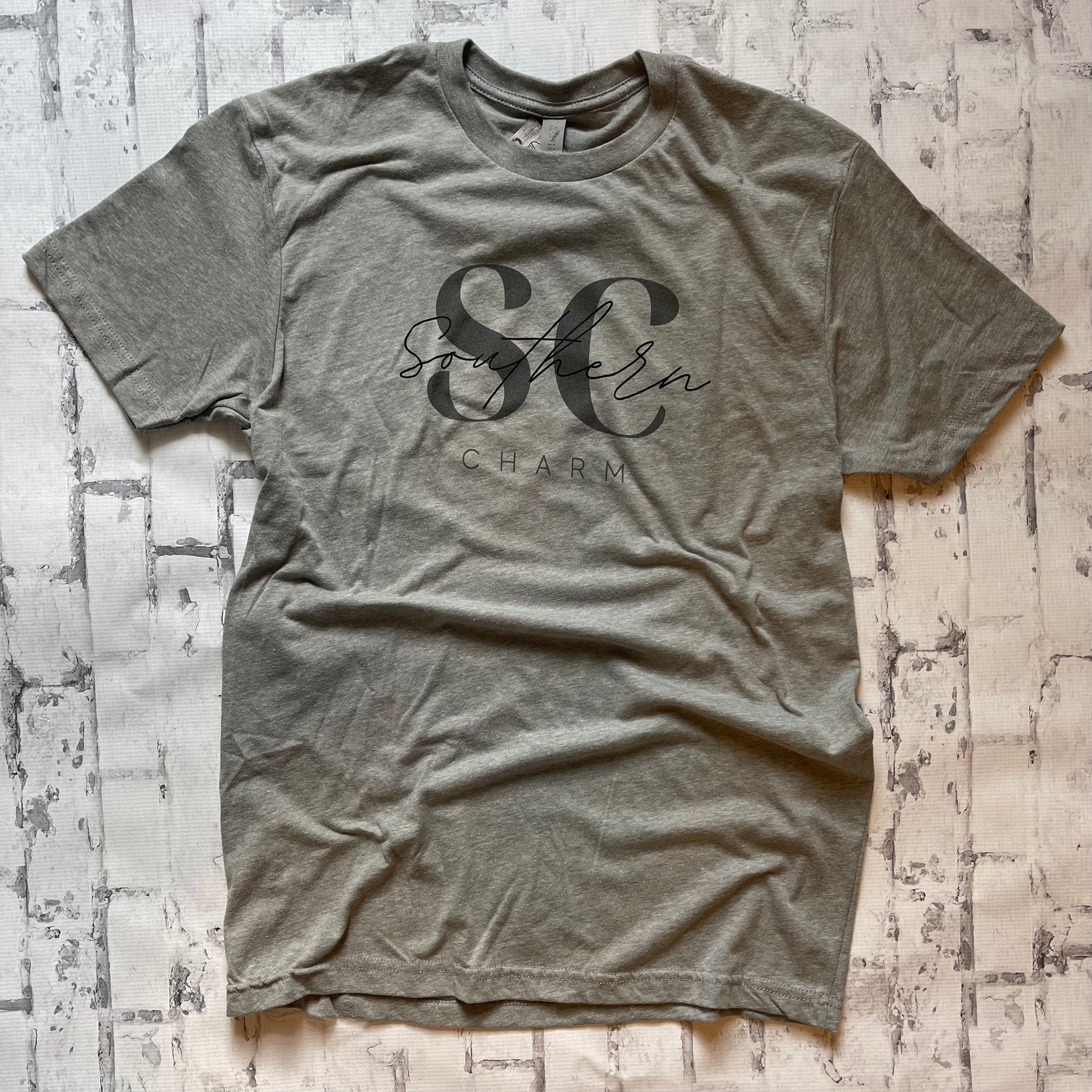 Southern Charm "Southern Cursive" Short Sleeve T-shirt - Heather Grey - Southern Charm "Shop The Charm"