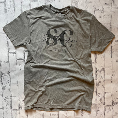 Southern Charm "Southern Cursive" Short Sleeve T-shirt - Heather Grey - Southern Charm "Shop The Charm"