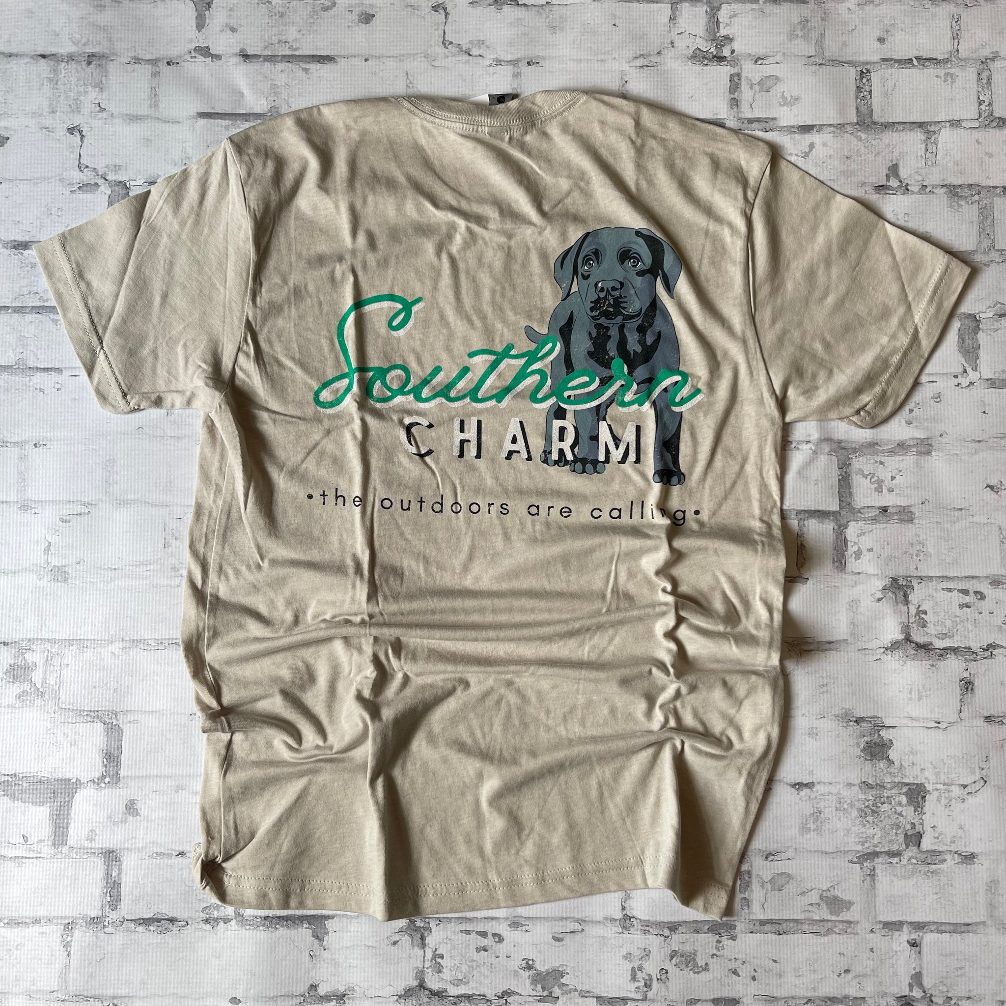 Southern Charm "Puppy Lab" Short Sleeve T-shirt - Silk - Southern Charm "Shop The Charm"