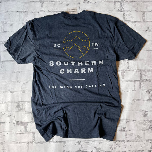 Southern Charm "Mountain Circle Line" Short Sleeve T-shirt - Midnight Navy - Southern Charm "Shop The Charm"