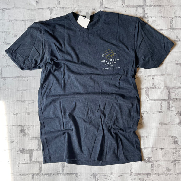 Southern Charm "Mountain Circle Line" Short Sleeve T-shirt - Midnight Navy - Southern Charm "Shop The Charm"
