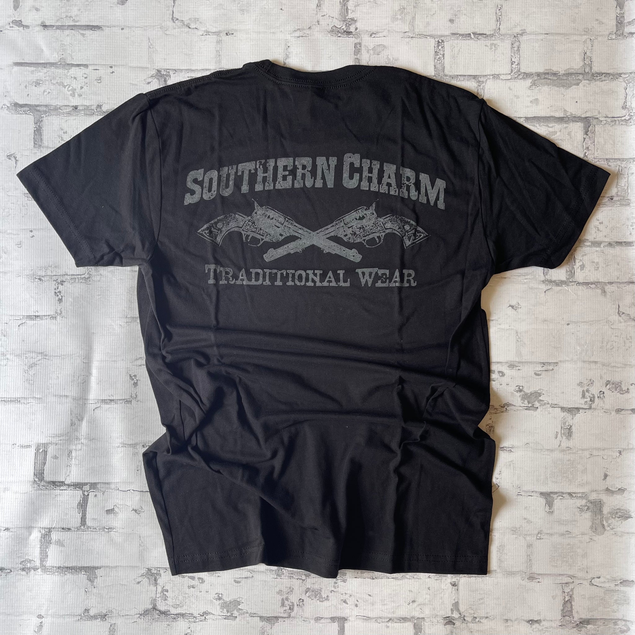 Southern Charm "Crossed Pistols" Short Sleeve T-shirt - Black - Southern Charm "Shop The Charm"