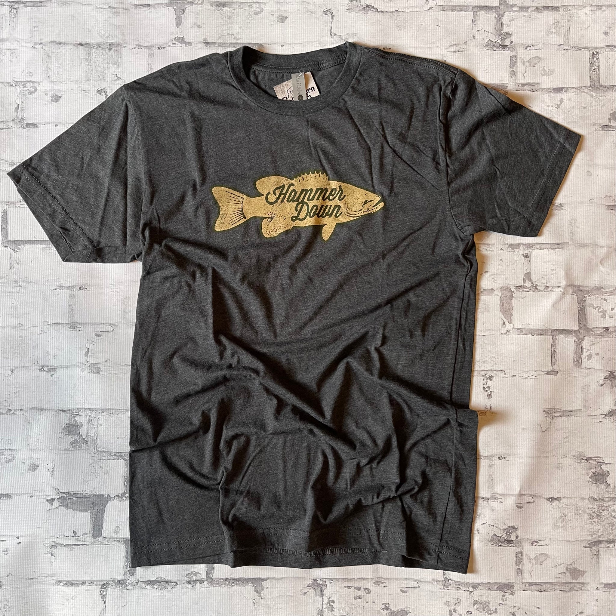 Hammer Down "Bass Script" Short Sleeve T-shirt - Heather Charcoal - Southern Charm "Shop The Charm"