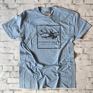 Hammer Down "Elk Bugle" Short Sleeve T-shirt - Stonewash Denim - Southern Charm "Shop The Charm"