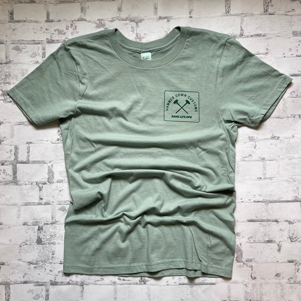 Hammer Down "Epic Squad Patch" Short Sleeve T-shirt - River Green - Southern Charm "Shop The Charm"