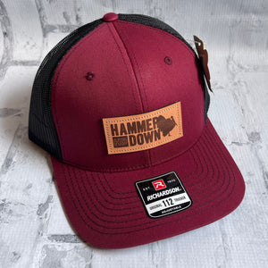 Hammer Down "Rectangle Turkey" Hat - Cardinal with Leather Patch - Southern Charm "Shop The Charm"
