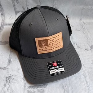 Southern Charm "Dylan" Hat - Charcoal with Leather Patch - Southern Charm "Shop The Charm"