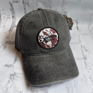 Southern Charm "Cow Circle" Hat - Charcoal with Woven Patch - Southern Charm "Shop The Charm"
