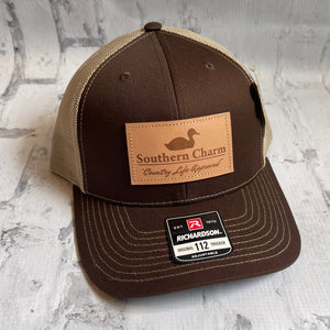 Southern Charm "Duck CLA" Hat - Brown with Leather Patch - Southern Charm "Shop The Charm"