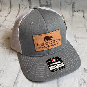 Southern Charm "Racoon CLA" Hat - Gray with Leather Patch - Southern Charm "Shop The Charm"