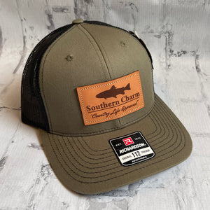 Southern Charm "Trout CLA" Hat - Green with Leather Patch - Southern Charm "Shop The Charm"