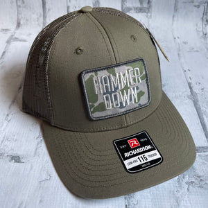 Hammer Down "Simple Green Duck Camo" Hat - Loden with Woven Patch - Southern Charm "Shop The Charm"