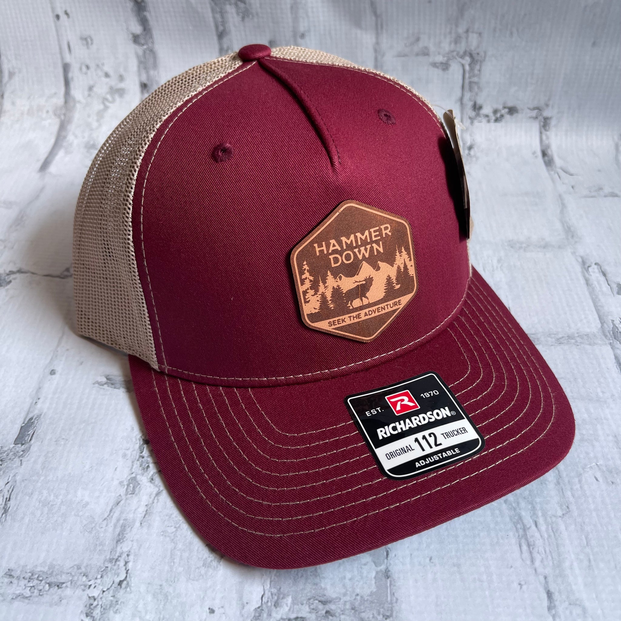 Hammer Down "HD STA" Hat - Cardinal with Leather Patch - Southern Charm "Shop The Charm"