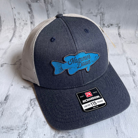 Hammer Down "HD Bass" Hat - Navy with Leather Patch - Southern Charm "Shop The Charm"