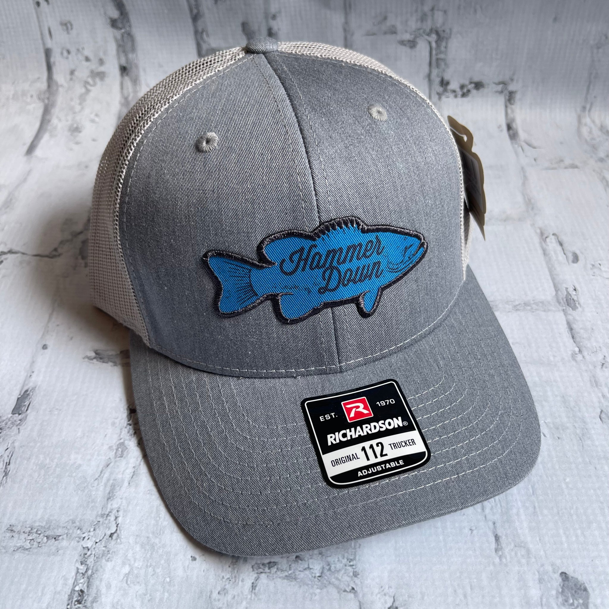 Hammer Down "HD Bass" Hat - Heather Gray with Leather Patch - Southern Charm "Shop The Charm"