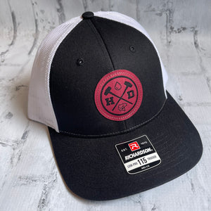 Hammer Down "Red Water Man" Hat - Black with Leather Patch - Southern Charm "Shop The Charm"