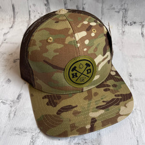 Hammer Down "Green Water Man" Hat - Camo with Leather Patch - Southern Charm "Shop The Charm"