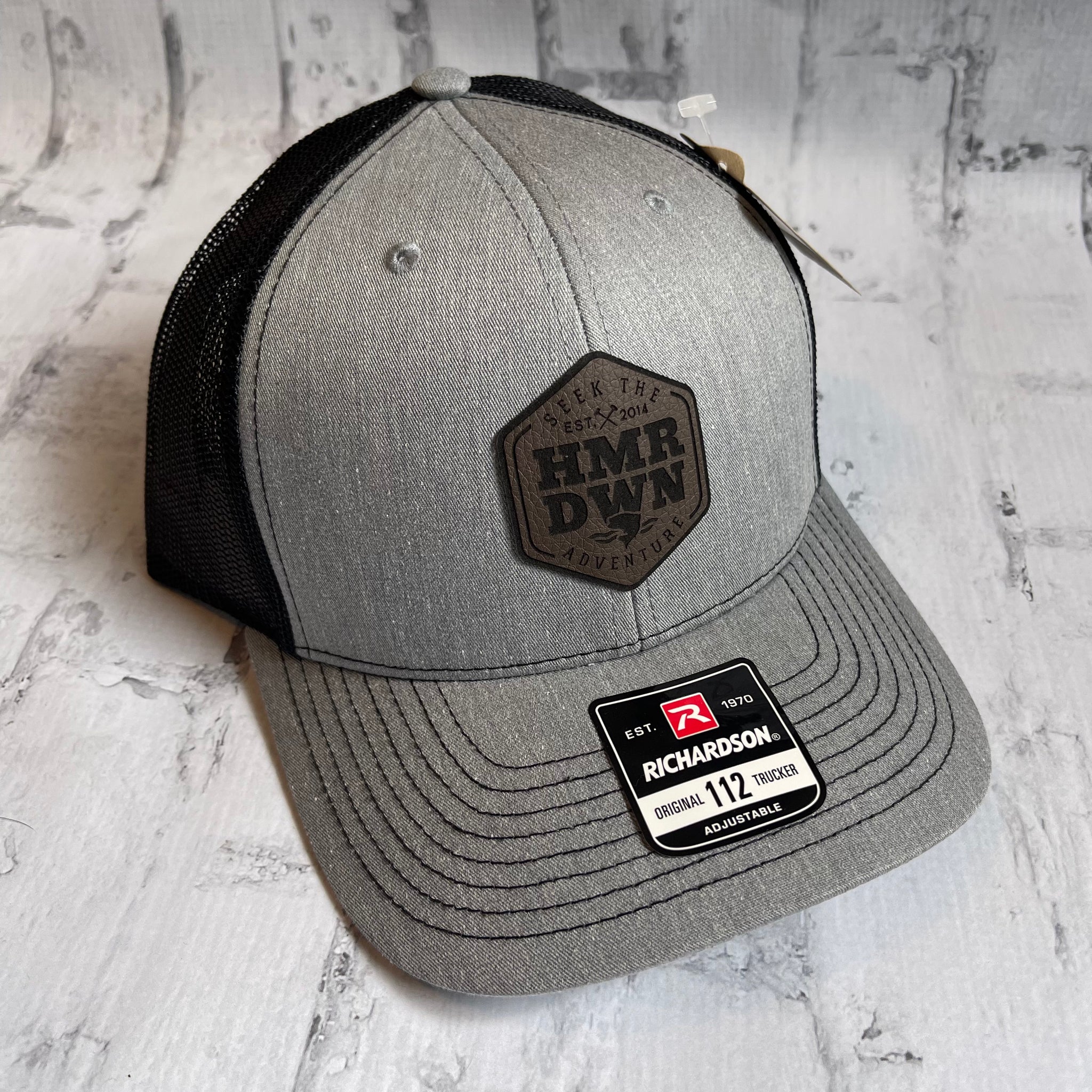 Hammer Down "HMR DWN Bass" Hat - Heather Gray with Leather Patch - Southern Charm "Shop The Charm"