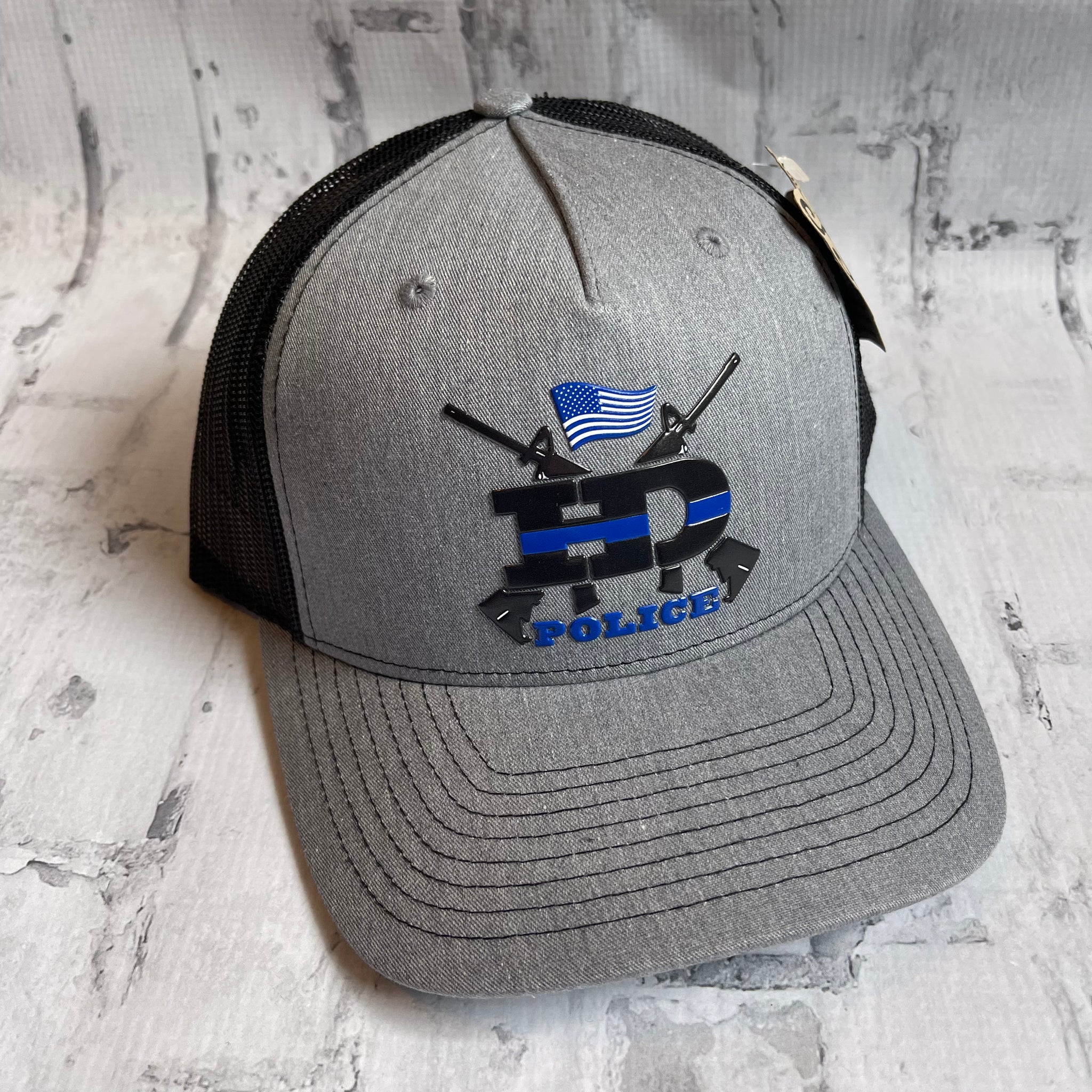Hammer Down "HD Police" Hat - Heather Gray with Rubber Patch - Southern Charm "Shop The Charm"