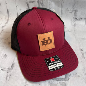 Hammer Down "HD Hammer Cross Hat - Cardinal with Leather Patch - Southern Charm "Shop The Charm"