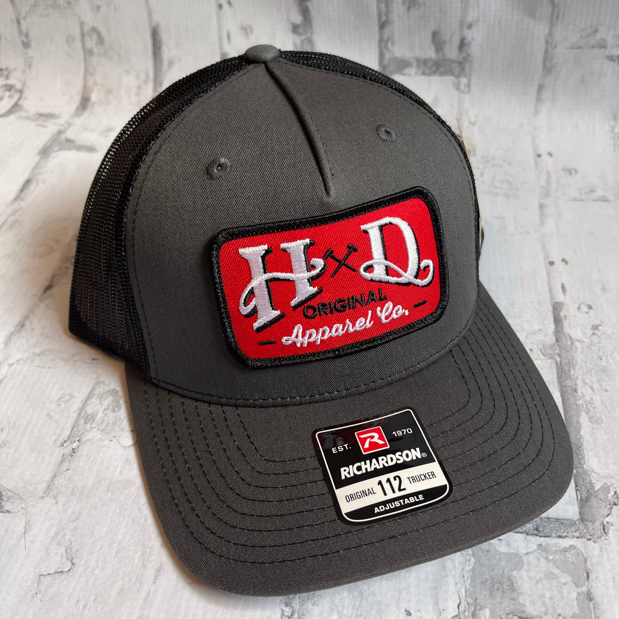 Hammer Down "Work Wear" Hat - Charcoal with Woven Patch - Southern Charm "Shop The Charm"