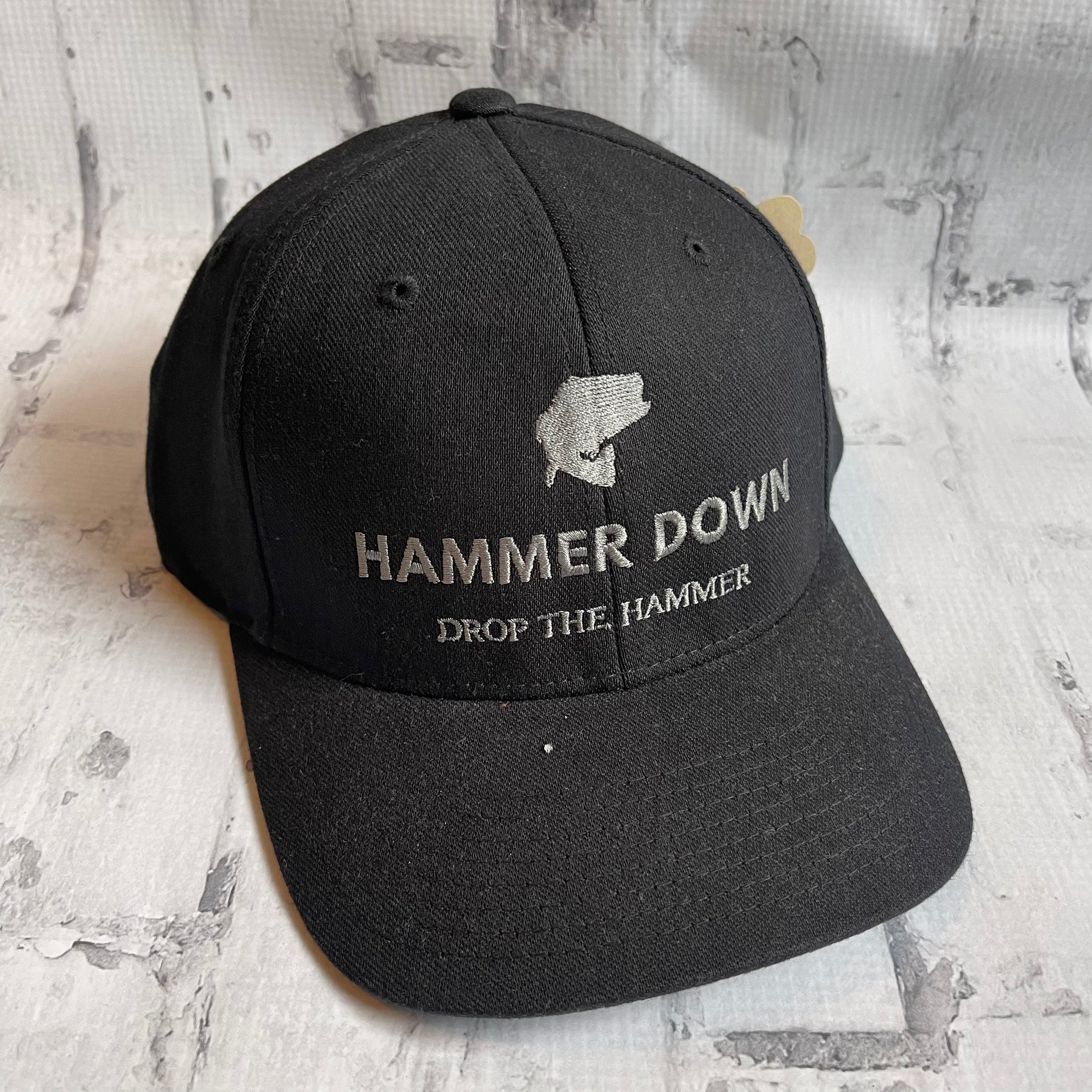 Hammer Down "Gray DTH Bass" Flex Fit Hat - Maroon with Woven Patch - Southern Charm "Shop The Charm"