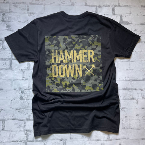 Hammer Down "Two Row Field Camo" Short Sleeve T-shirt - Black - Southern Charm "Shop The Charm"