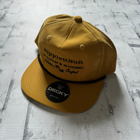 Ripple and Run “Lettering" Hat - Biscuit with Black Rope