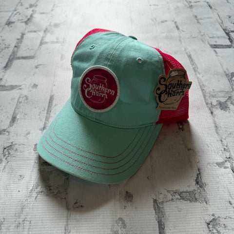 Southern Charm “Flower Silhouette" Hat - Mint