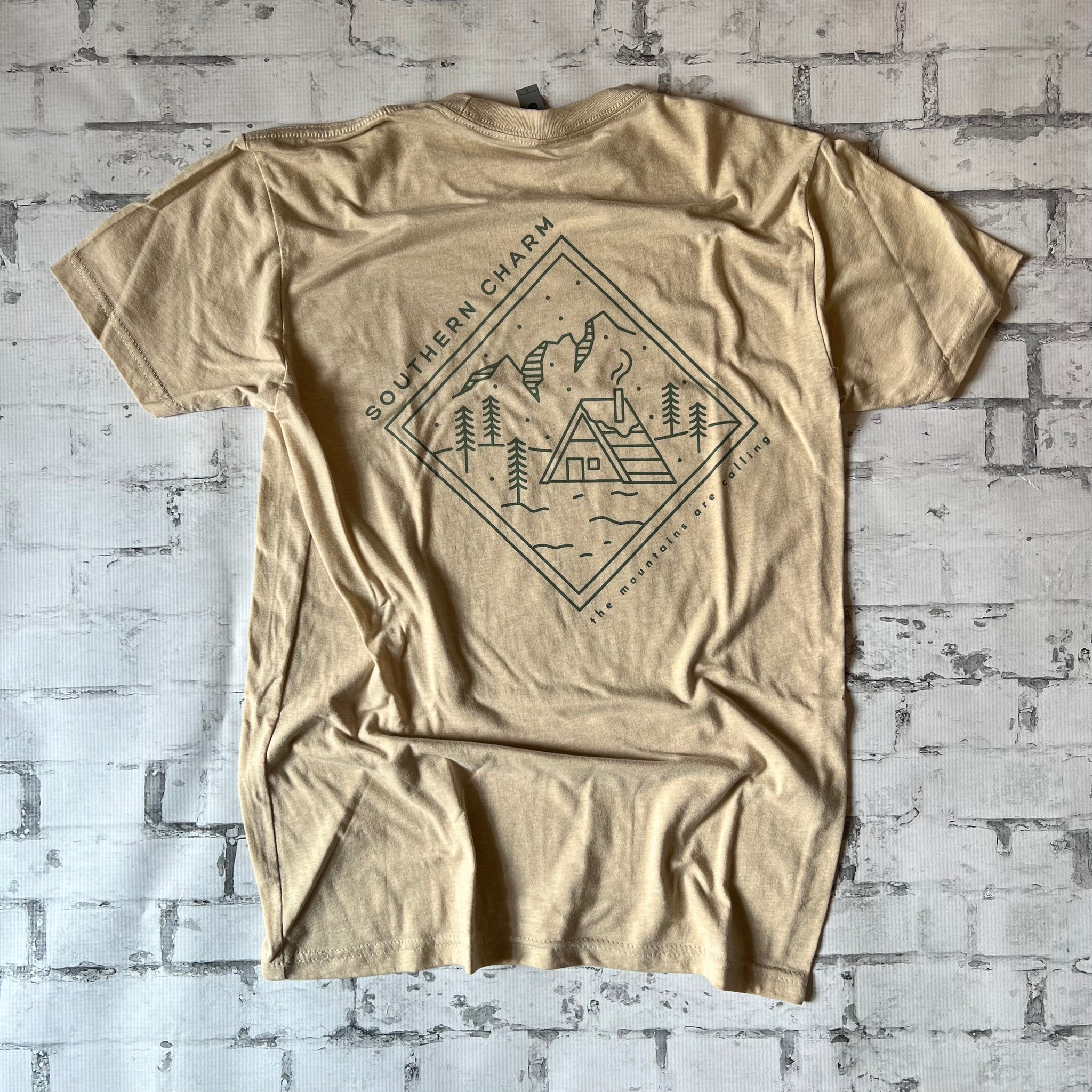 Southern Charm "Cabin Square" Short Sleeve T-shirt - Cream - Southern Charm "Shop The Charm"