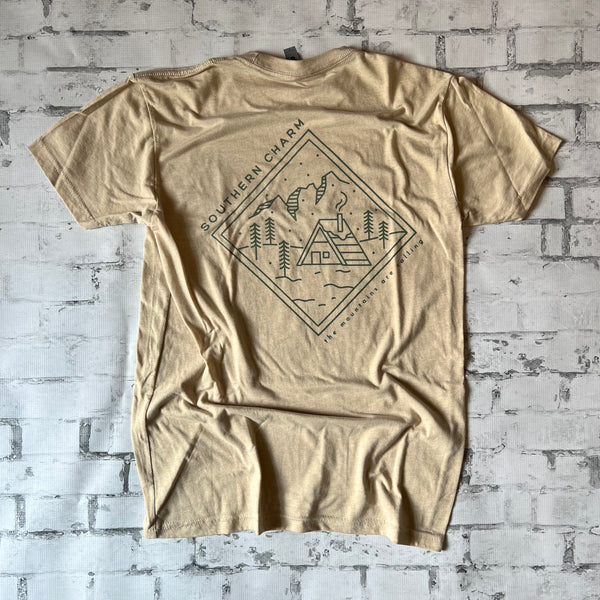 Southern Charm "Cabin Square" Short Sleeve T-shirt - Cream - Southern Charm "Shop The Charm"