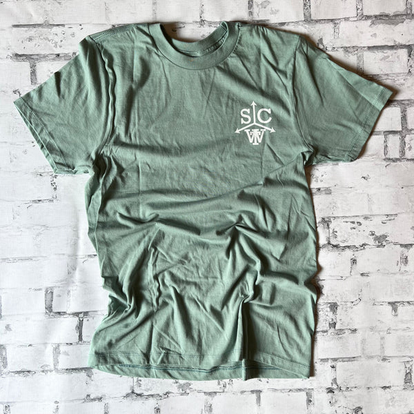 Southern Charm "Cabin Square" Short Sleeve T-shirt - River Green - Southern Charm "Shop The Charm"